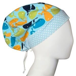 Whale/Polka Dot Contrast Euro Scrub Hat